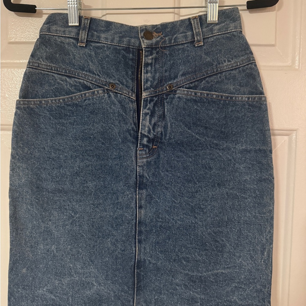 Calvin Klein Blue Denim Pencil Skirt